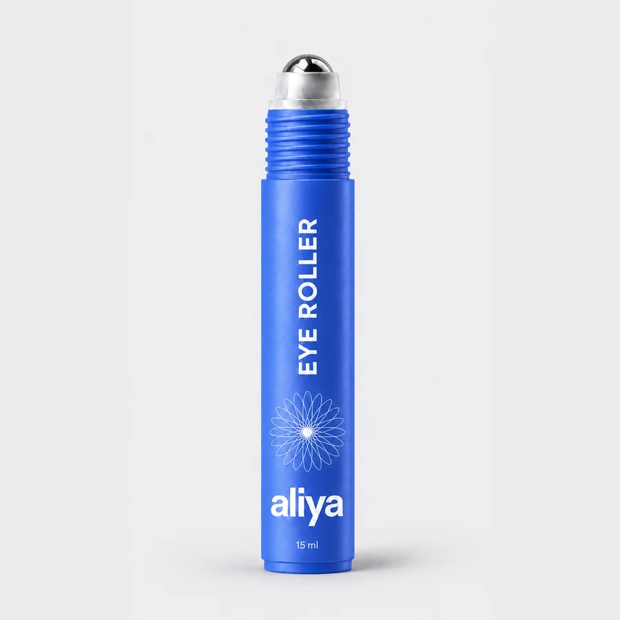 Aliya eye roller, 15 ml blue roller with a steel ball
