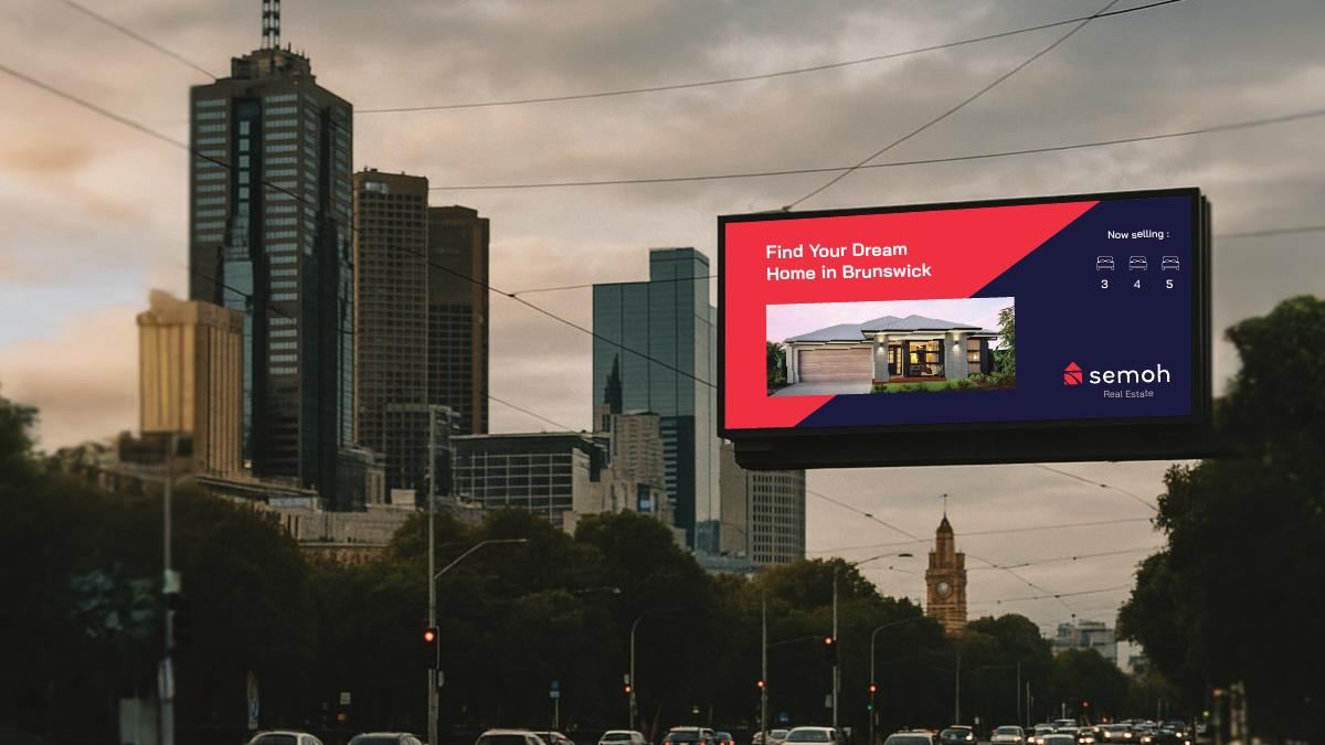 Semoh digital billboard over Melbourne street