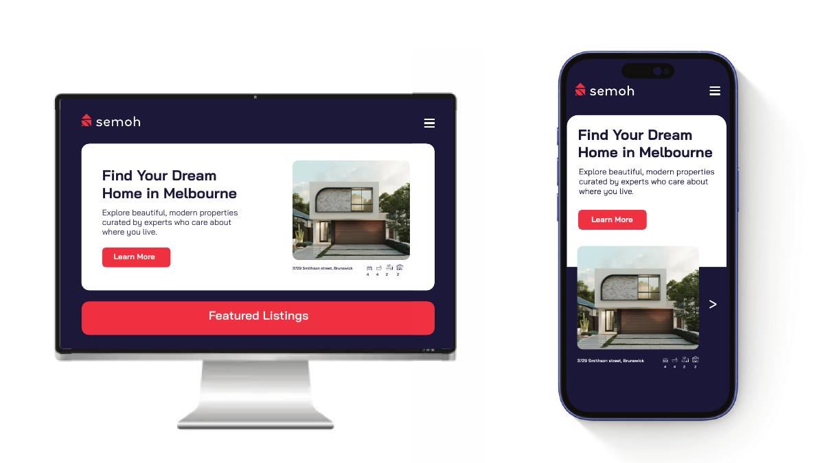 Semoh responsive website mockups