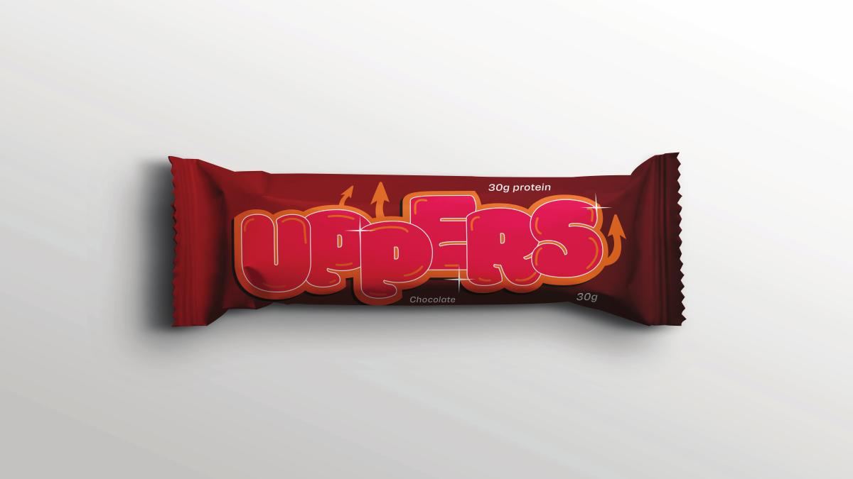 Uppers protein bar wrapper packaging