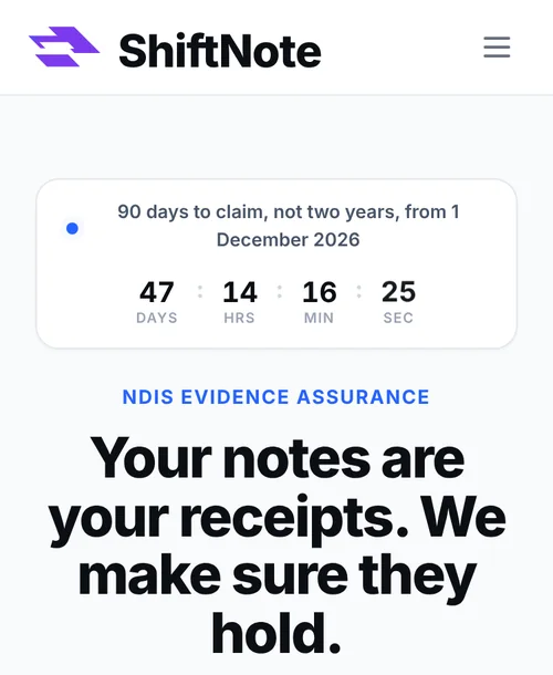 ShiftNote homepage: Your notes are your receipts. We make sure they hold.
